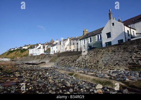 Ehemaliges Fischerdorf und den Hafen von Gardenstown an der Nordküste in Aberdeenshire, Schottland, Vereinigtes Königreich Stockfoto