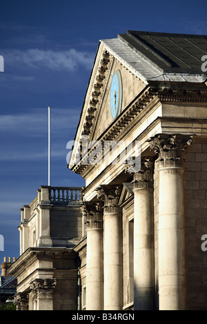 Detailansicht des Hauptgebäudes des Trinity College, Dublin, Irland Stockfoto