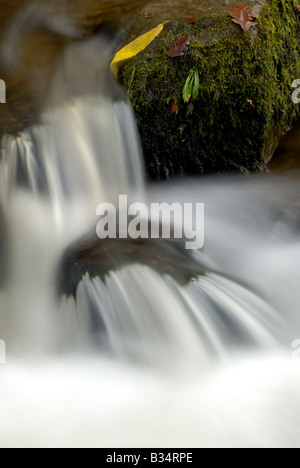Nahaufnahme Foto von einem kleinen Wasserfall in den Brecon Beacons Stockfoto