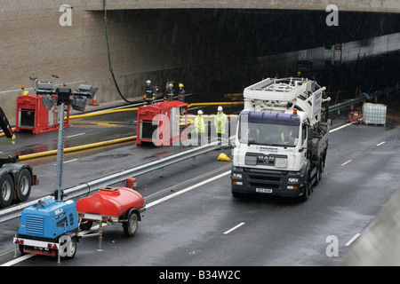 Belfast M1 Broadway Unterführung Flut Stockfoto