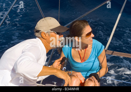 Segeln Sie, Ausbildung in Adria Insel Hvar Kroatien Stockfoto