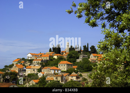 Insel Hvar Dorf Vrisnik Stockfoto