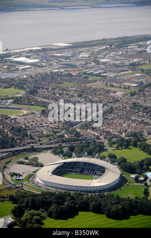 KC Stadium Rumpf mit der Humber Mündung hinter, Sommer 2008, Nordengland Stockfoto