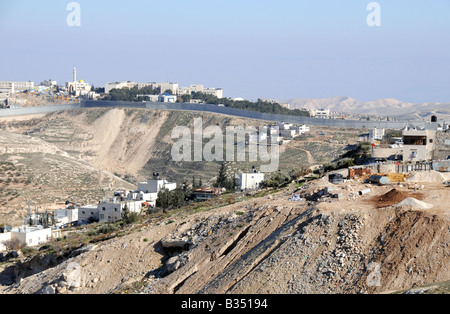 Die umstrittene Wand/Sicherheit Sperranlage gebaut von der israelischen Regierung, in Süd-Ost-Jerusalem abgebildet. Stockfoto