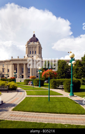 Die Manitoba gesetzgebenden Gebäude in Winnipeg, Manitoba Kanada Stockfoto