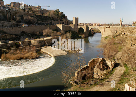 Puente de Alcántara (Alcántara Brücke), Tejo, Toledo, Spanien Stockfoto