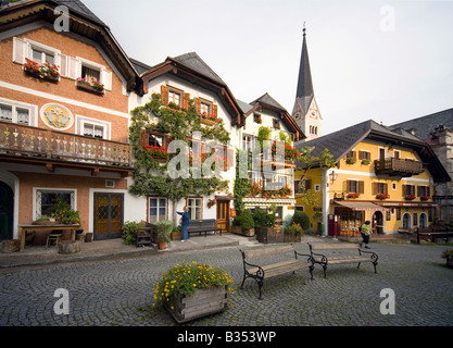 Stadt von Hallstatt in Niederösterreich Stockfoto