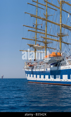 Der weltweit größte Segelschiff, das der Royal Clipper in Kroatien Insel Hvar vor Anker Stockfoto