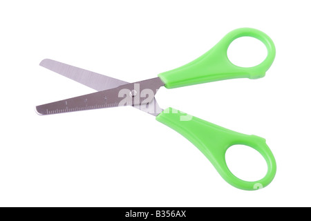 Sicherheit-Schere isoliert auf weißem Hintergrund Stockfoto