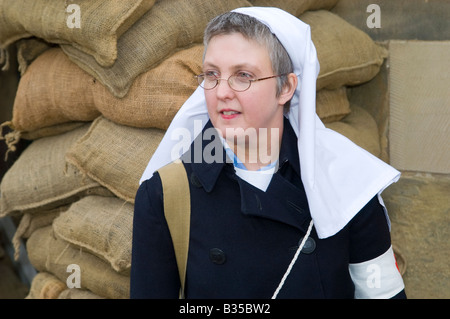 Pickering Lebendige Geschichte 1940er Jahre Weltkrieg II Krankenschwester in Kriegszeiten Krieg Wochenende, North Yorkshire, England, Großbritannien Stockfoto