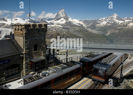 Blick nach Westen vom Gornergrat (3089m), Wallis, Schweiz Stockfoto