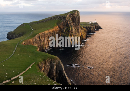 Landschaftlich Point Lighthouse - der westlichste Punkt auf Skye, Schottland Stockfoto