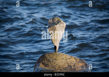 Ausgewogene Felsen in der Nähe von English Bay Beach, Vancouver, Britisch-Kolumbien, Kanada Stockfoto