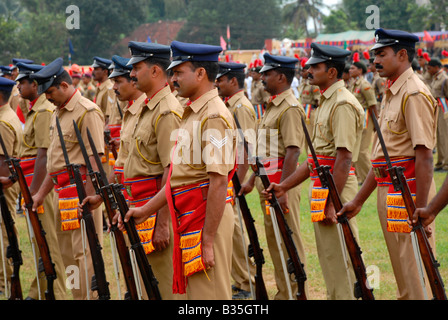 Ein Parade-Kontingent von Kerala Polizei, Indien Stockfoto