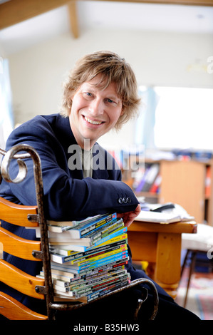 Appledore Buch Festival Vorsitzender und Autor Nick Arnold, North Devon Stockfoto