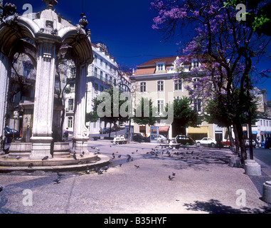 Largo Do Carmo, einem malerischen Platz in Lissabon Stockfoto