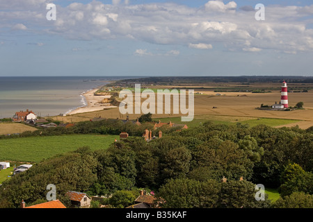 Ackerland und Licht Haus Happisburgh Norfolk UK Stockfoto