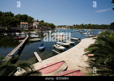 Boote im Hafen von Cavtat Kroatien Stockfoto