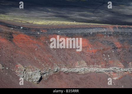 Krater Wände Ljótipollur Landmannalaugar Island Stockfoto