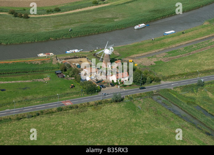 Luftaufnahme des Stracey Arme Windmühle, Norfolk Broads, england Stockfoto