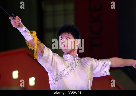 KUNG FU SCHÜLER DER RENMIN UNIVERSITY OF CHINA. Stockfoto