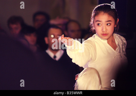 KUNG FU SCHÜLER DER RENMIN UNIVERSITY OF CHINA. Stockfoto