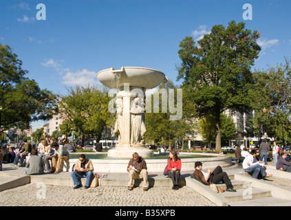 Der Brunnen am Dupont Circle in Washington, DC. Stockfoto