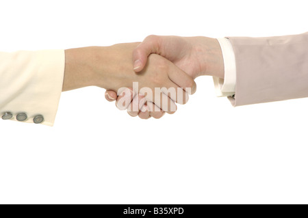 Zwei Geschäftsfrauen Händeschütteln Stockfoto