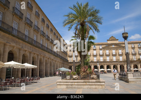 Plaza Nueva Arcade in der alten Stadt von Bilbao baskischen Land Spanien Stockfoto