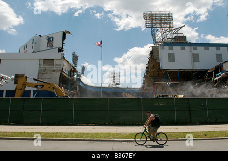 Detroit s Tiger Stadium wird auf Montag, 14. Juli 2008 abgerissen Stockfoto