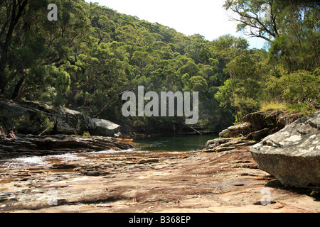 Fluss im Busch in AU Stockfoto