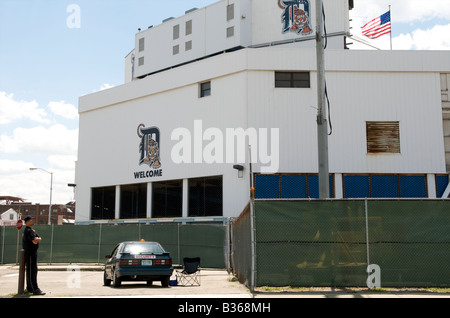 Detroit s Tiger Stadium wird auf Montag, 14. Juli 2008 abgerissen Stockfoto