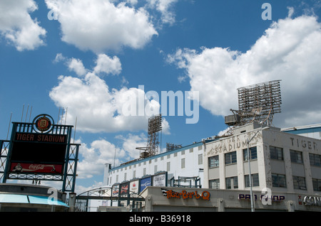 Detroit s Tiger Stadium wird auf Montag, 14. Juli 2008 abgerissen Stockfoto