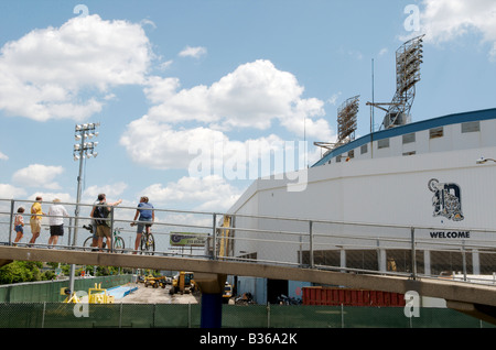 Detroit s Tiger Stadium wird auf Montag, 14. Juli 2008 abgerissen Stockfoto