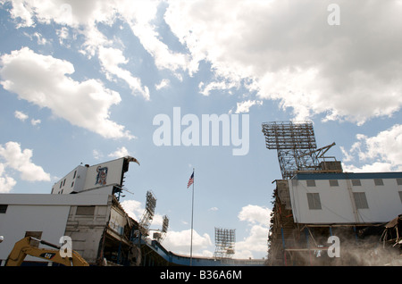 Detroit s Tiger Stadium wird auf Montag, 14. Juli 2008 abgerissen Stockfoto