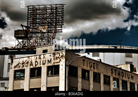 Detroit s Tiger Stadium wird auf Montag, 14. Juli 2008 abgerissen Stockfoto