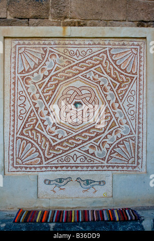 Fliesen Mosaik an das römische Theater in Bosra Syrien Stockfoto