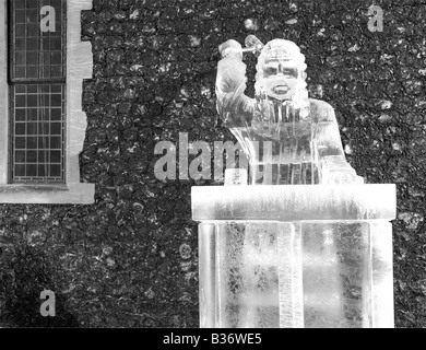Eisskulptur, Norwich, Großbritannien Stockfoto