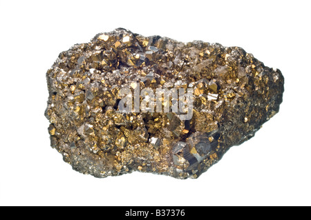 Eisen-Pyrit (Katzengold)-Kristalle Stockfoto