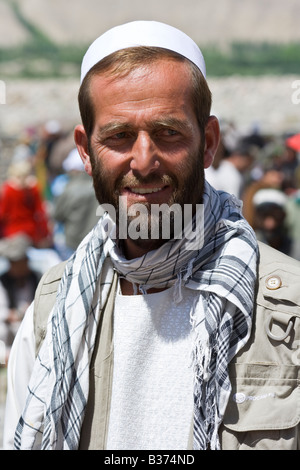 Afghanischer Mann am Tadschikistan Afghanistan Grenzübergang Markt in der Nähe von Ishkashim Stockfoto