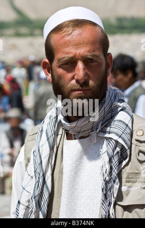 Afghanischer Mann am Tadschikistan Afghanistan Grenzübergang Markt in der Nähe von Ishkashim Stockfoto