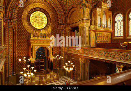Die jüdische Gemeinde, Inside Of spanische Synagoge in Prag, jüdische Viertel Tschechien Stockfoto