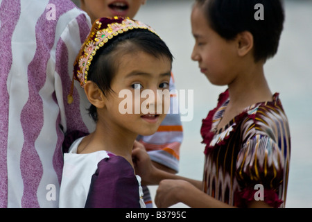 Uyghur Mädchen in Kashgar in Xinjiang Provinz China Stockfoto