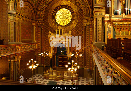 Die jüdische Gemeinde, Inside Of spanische Synagoge in Prag, jüdische Viertel Tschechien Stockfoto