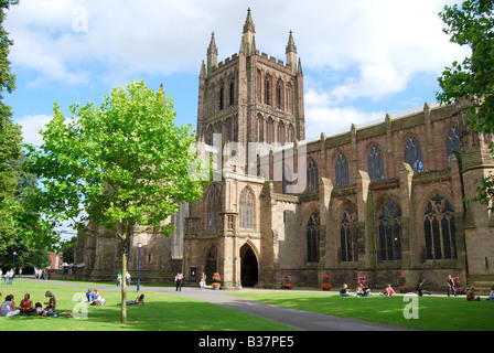 Hereford Cathedral, Hereford, Herefordshire, England, Vereinigtes Königreich Stockfoto
