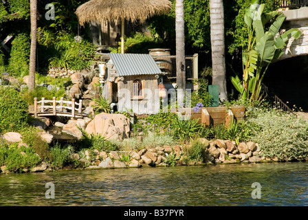 Exklusive Community Häuser, Häuser entlang See in Westlake Village, Los Angeles County, Kalifornien, Elite und abgelegene Stadt Stockfoto