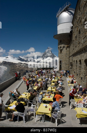 Blick nach Westen vom Gornergrat (3089m), Wallis, Schweiz Stockfoto