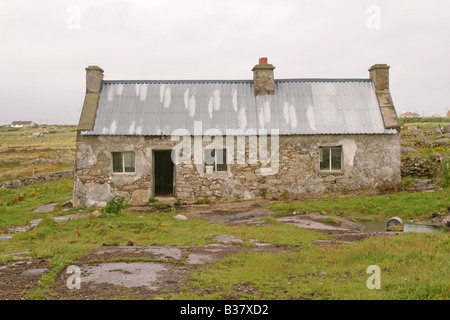 Verlassenen Stone Cottage Connemara Co. Galway, Irland Stockfoto