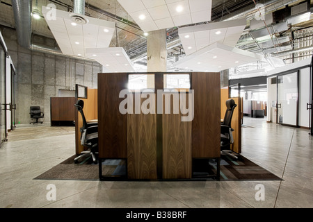 Innenraum der modernen Bürozellen Stockfoto