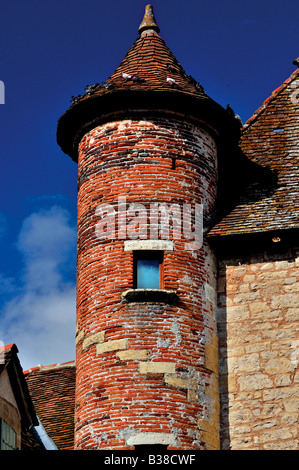 Typische Architektur des Ort Les Konsuln in Bretenoux, Frankreich Stockfoto